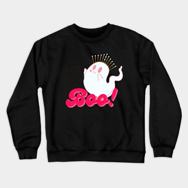 Boo! Halloween desing Crewneck Sweatshirt by adrianasalinar